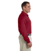 Devon & Jones Men's Burgundy Pima Pique Long-Sleeve Polo