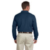 Devon & Jones Men's Navy Pima Pique Long-Sleeve Polo