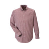 Devon & Jones Men's Burgundy Crown Collection Gingham Check