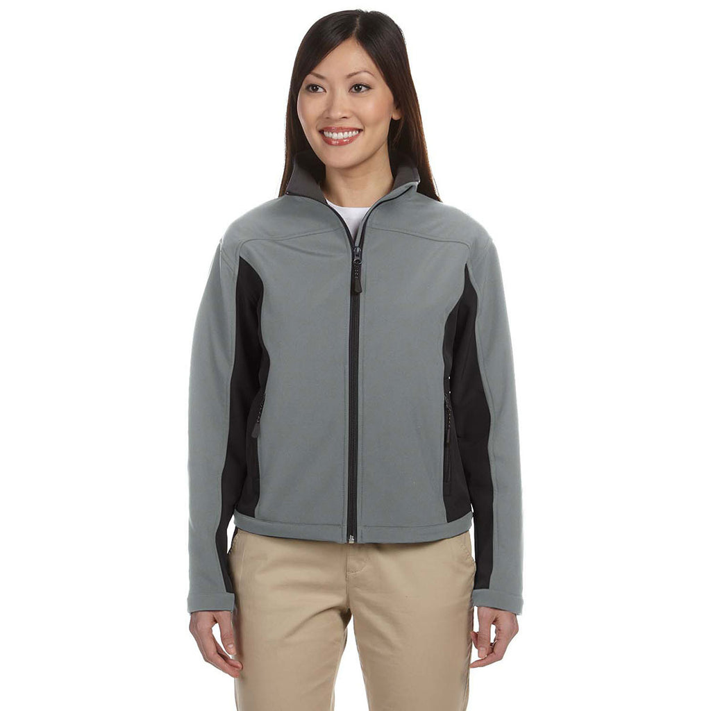 Devon & Jones Women's Charcoal/Dark Charcoal Soft Shell Colorblock Jacket