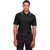 Devon & Jones Men's Black/White CrownLux Performance Plaited Tipped Polo