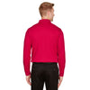 Devon & Jones Men's Red CrownLux Performance Tall Plaited Long Sleeve Polo