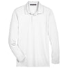 Devon & Jones Men's White CrownLux Performance Tall Plaited Long Sleeve Polo