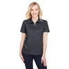 Devon & Jones Women's Black Heather CrownLux Performance Address Melange Polo