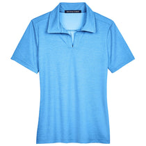 Devon & Jones Women's Ocean Blue Heather CrownLux Performance Address Melange Polo