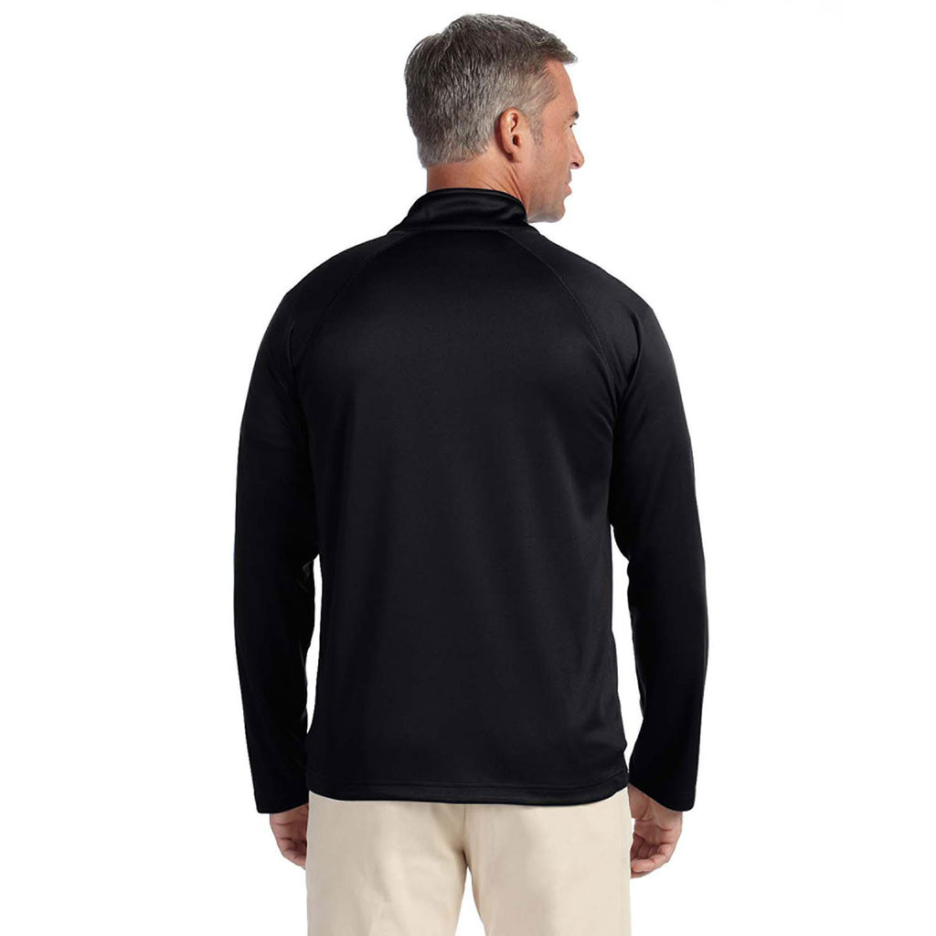 Devon & Jones Men's Black Stretch Tech-Shell Compass Quarter-Zip