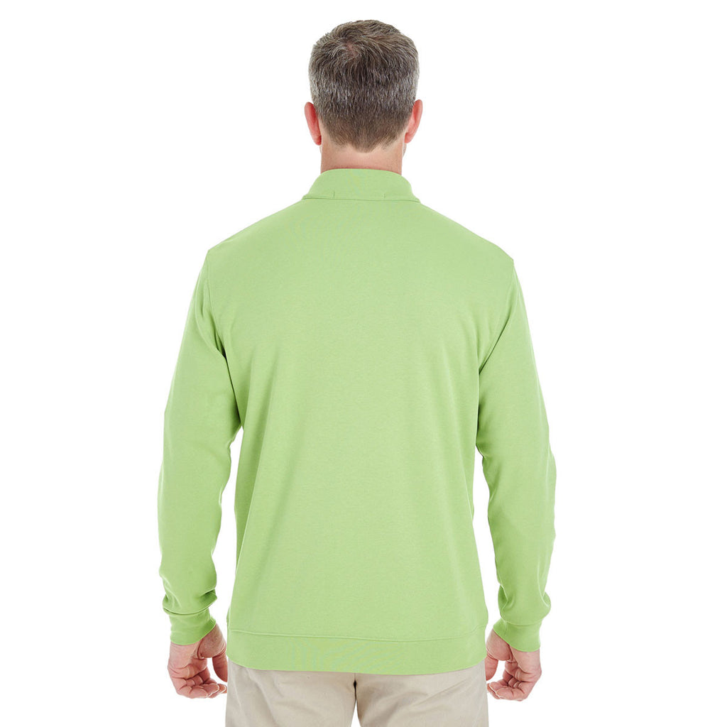 Devon & Jones Men's Lime/Grey Heather/Lime Drytec 20 Performance Quarter-zip