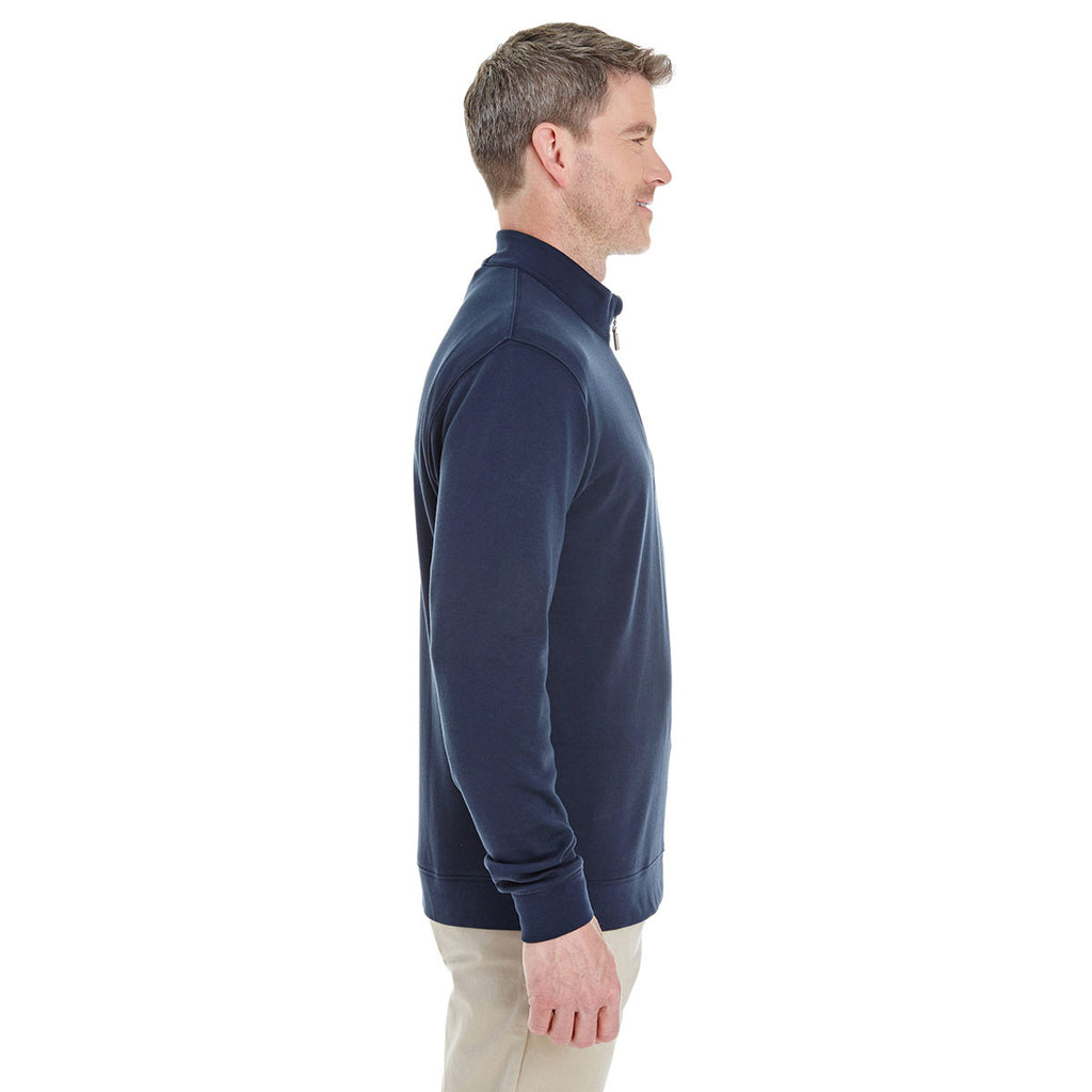 Devon & Jones Men's Navy/Grey Heather/Graphite Drytec 20 Performance Quarter-zip