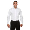 Devon & Jones Men's White Crown Collection Solid Stretch Twill