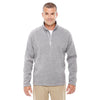 Devon & Jones Men's Grey Heather Bristol Sweater Fleece Quarter-Zip