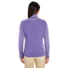 Devon & Jones Women's Grape/Grape Heather Newbury Colorblock Melange Fleece Full-zip