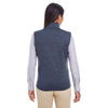 Devon & Jones Women's Navy Heather Newbury Melange Fleece Vest