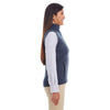 Devon & Jones Women's Navy Heather Newbury Melange Fleece Vest