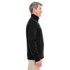 Devon & Jones Men's Black Heather Newbury Melange Fleece Quarter-zip