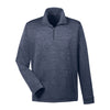 Devon & Jones Men's Navy Heather Newbury Melange Fleece Quarter-zip