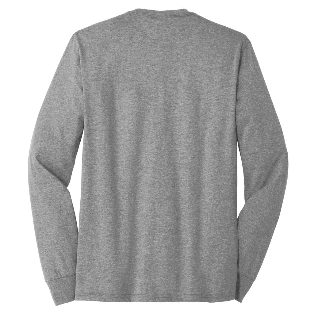 District Men's Grey Frost Perfect Tri Long Sleeve Crew Tee