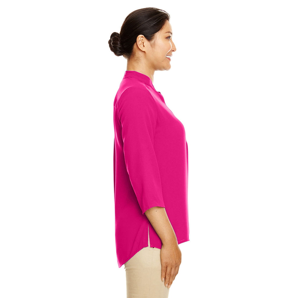 Devon & Jones Women's Crown Raspberry Perfect Fit 3/4-Sleeve Crepe Tunic