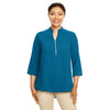 Devon & Jones Women's Dark Teal Perfect Fit Three-Quarter Sleeve Crepe Tunic