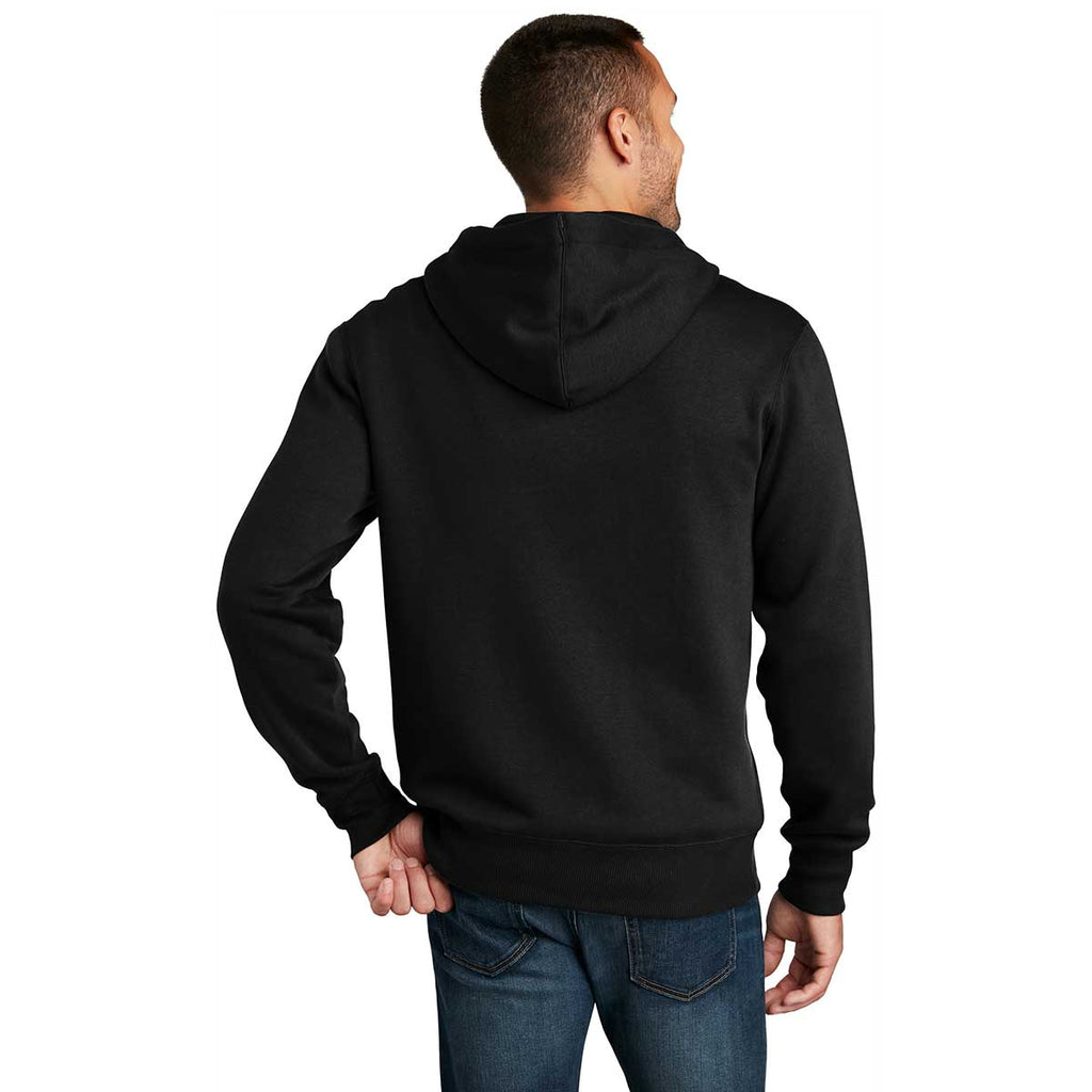 District Men's Jet Black Perfect Weight Fleece Full-Zip Hoodie