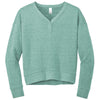 District Women's Heathered Eucalyptus Blue Perfect Tri Fleece V-Neck Sweatshirt