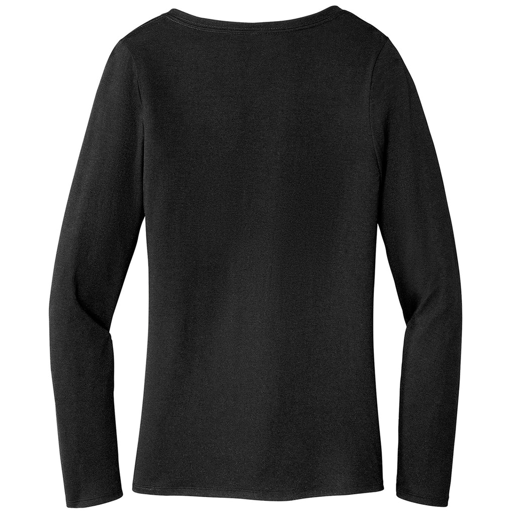 District Women's Black Perfect Tri Long Sleeve V-Neck Tee