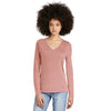 District Women's Blush Frost Perfect Tri Long Sleeve V-Neck Tee