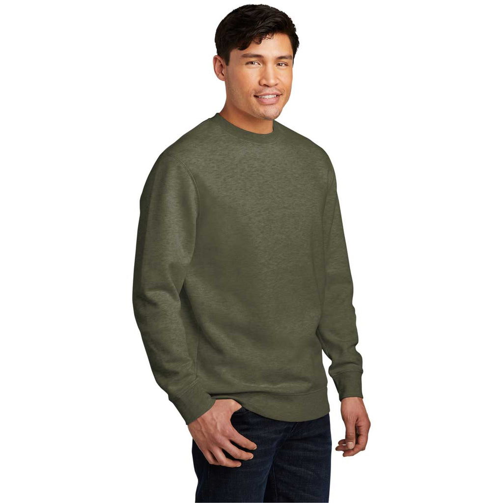 District Men's Heathered Olive V.I.T. Fleece Crew