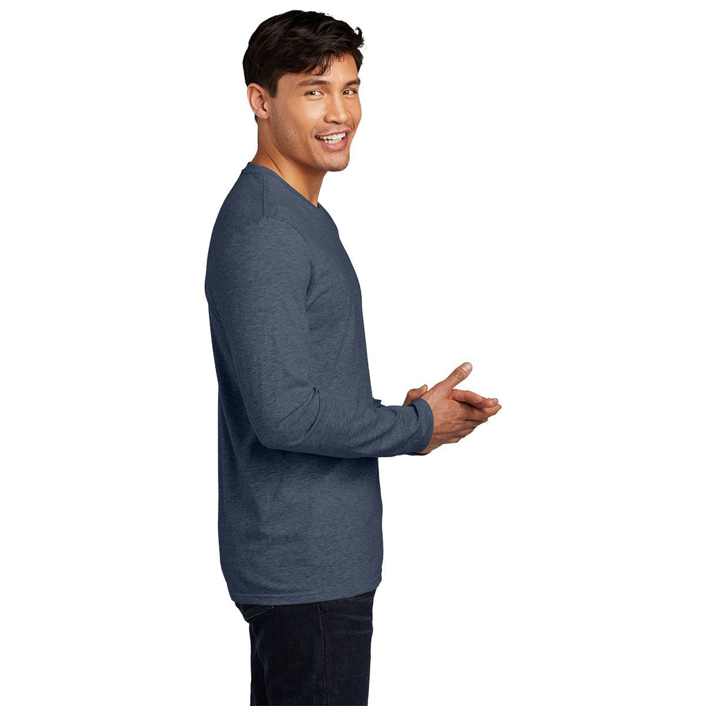 District Men's Heathered Navy Very Important Tee Long Sleeve