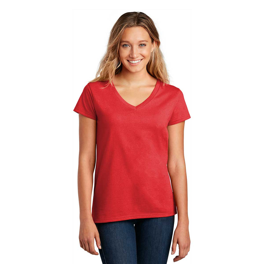 District Women's Ruby Red Re-Tee V-Neck