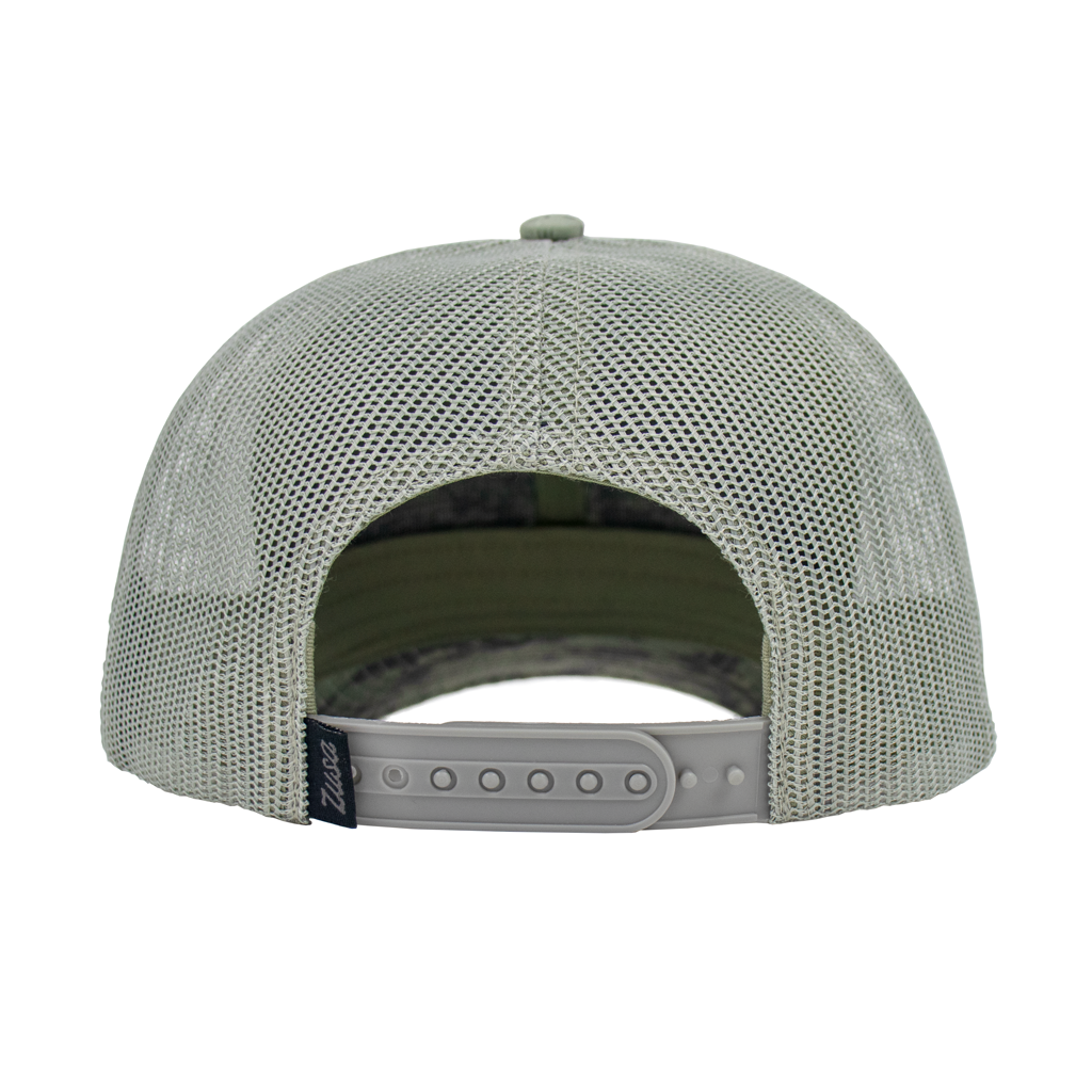 Zusa 3 Day Digitized Camo Print/Military Green Open Road Trucker Cap