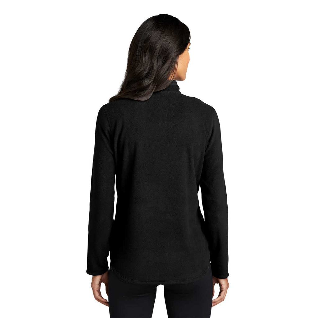 Eddie Bauer Women's Black Half Zip Microfleece Jacket