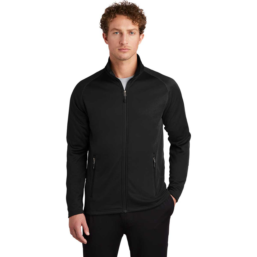 Eddie Bauer Men's Black Smooth Fleece Base Layer Full-Zip