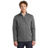 Eddie Bauer Men's Dark Grey Heather Sweater Fleece Quarter Zip