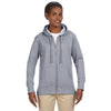 Econscious Women's Athletic Grey Organic/Recycled Heathered Fleece Full-Zip Hoodie