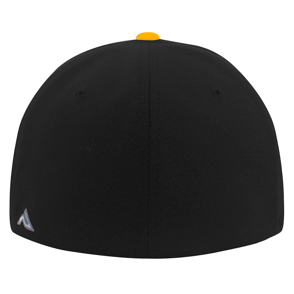 Pacific Headwear Black/Gold Premium A/C2 Performance FlexFit Cap