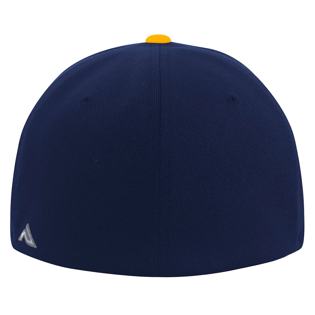 Pacific Headwear Navy/Gold Premium A/C2 Performance FlexFit Cap