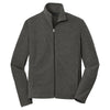 Port Authority Men's Black Charcoal Heather Microfleece Full-Zip Jacket