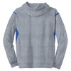 Sport-Tek Men's Grey Heather/True Royal Tech Fleece Colorblock Hooded Sweatshirt