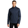 Port Authority Men's Dress Blue Navy Heather Diamond Fleece Quarter Zip Pullover