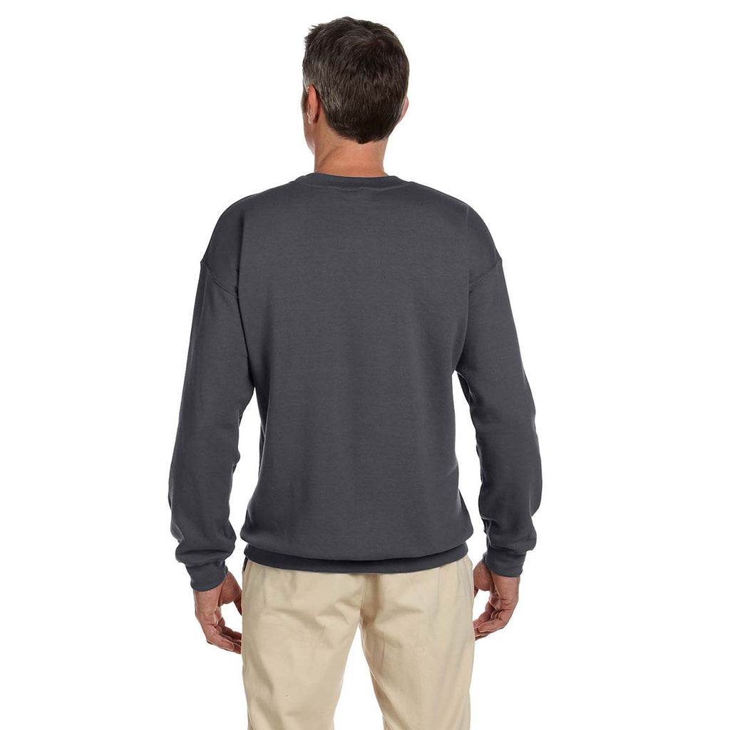 Hanes Men's Charcoal Heather 9.7 oz. Ultimate Cotton 90/10 Fleece Crew