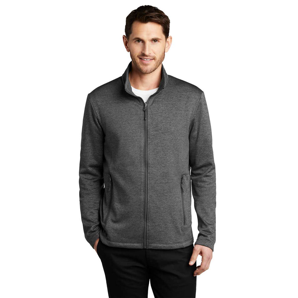 Port Authority Men's Sterling Grey Heather Collective Striated Fleece Jacket