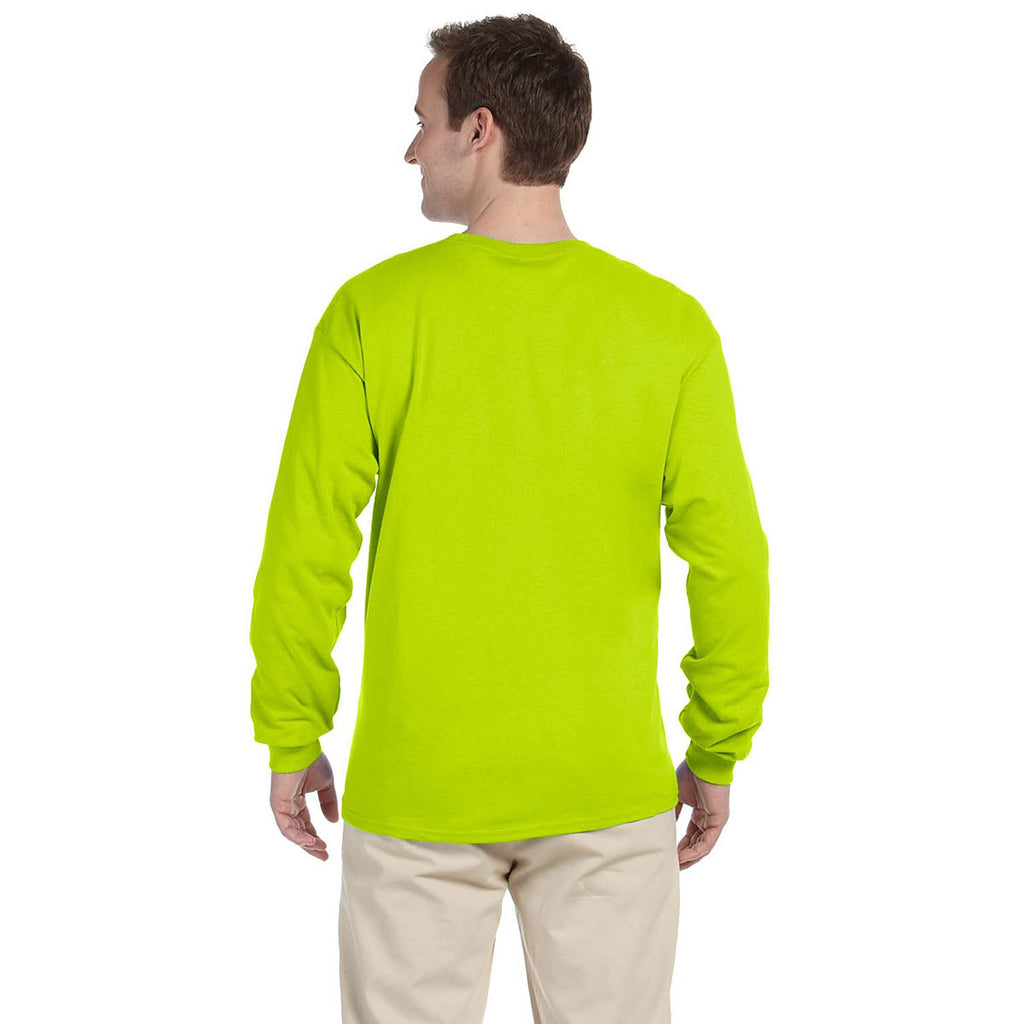 Gildan Men's Safety Green Ultra Cotton Long Sleeve T-Shirt