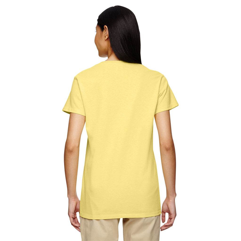 Gildan Women's Cornsilk 5.3 oz. V-Neck T-Shirt