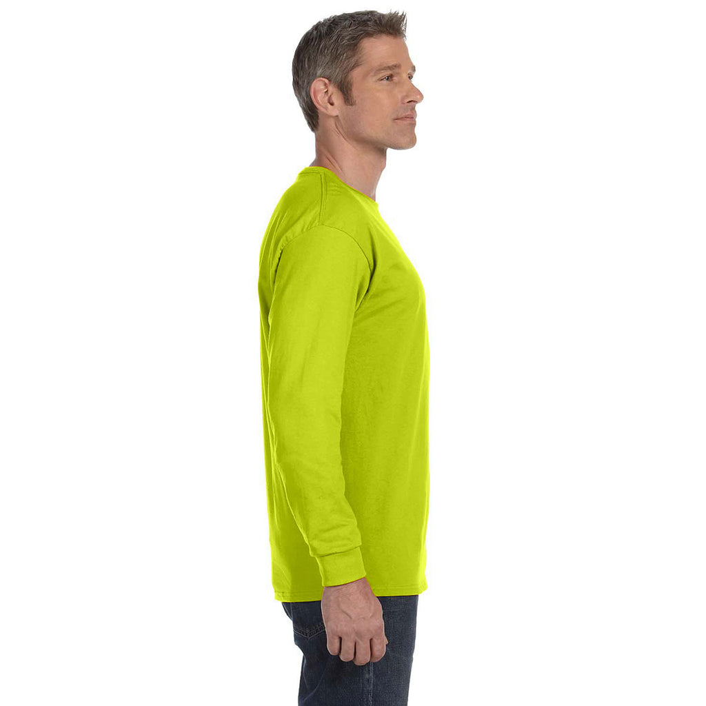 Gildan Men's Safety Green 5.3 oz. Long Sleeve T-Shirt