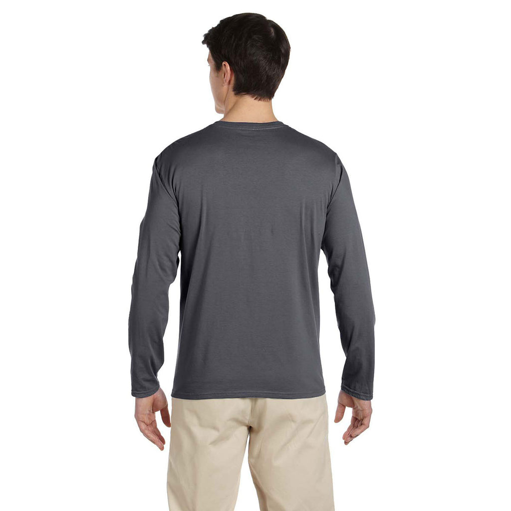 Gildan Men's Charcoal Softstyle 4.5 oz. Long-Sleeve T-Shirt