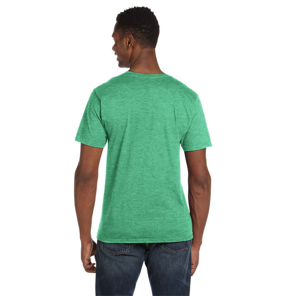 Gildan Men's Heather Irish Green Softstyle 4.5 oz. V-Neck T-Shirt