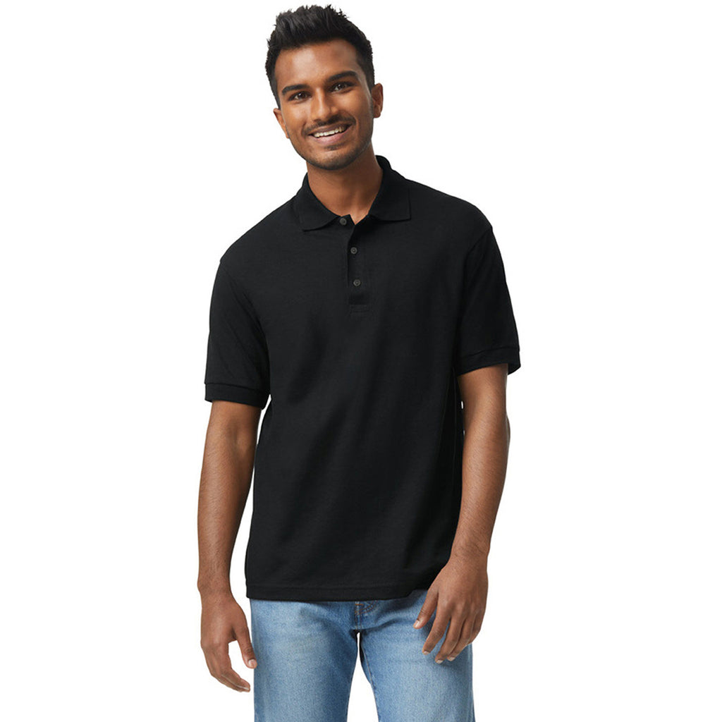 Gildan Men's Black 6 oz. 50/50 Jersey Polo