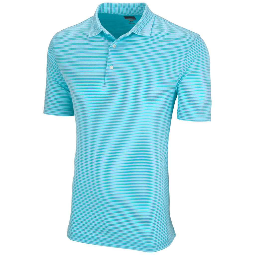 Greg Norman Men's Aqua Protek Micro Stripe Polo