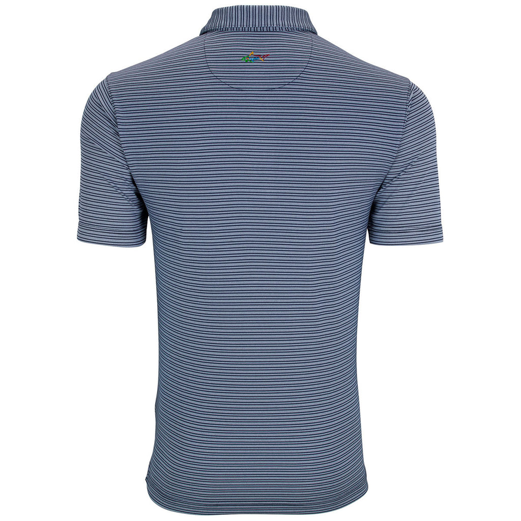 Greg Norman Men's Navy Protek Micro Stripe Polo