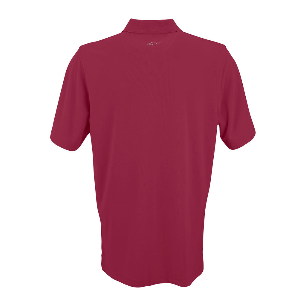 Greg Norman Men's Maroon Play Dry Performance Mesh Polo